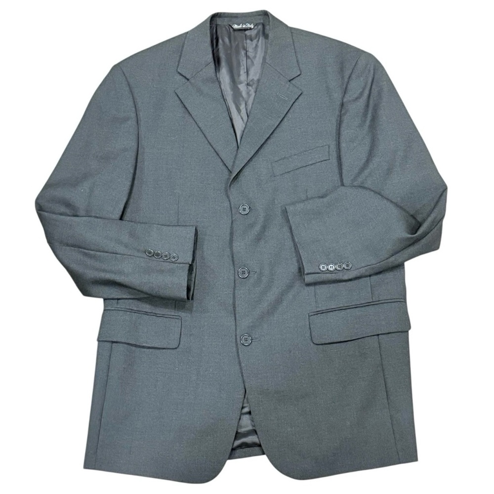 Mens Fumagalli Black Wool 2 Button Suit Size 42 100 Wool
